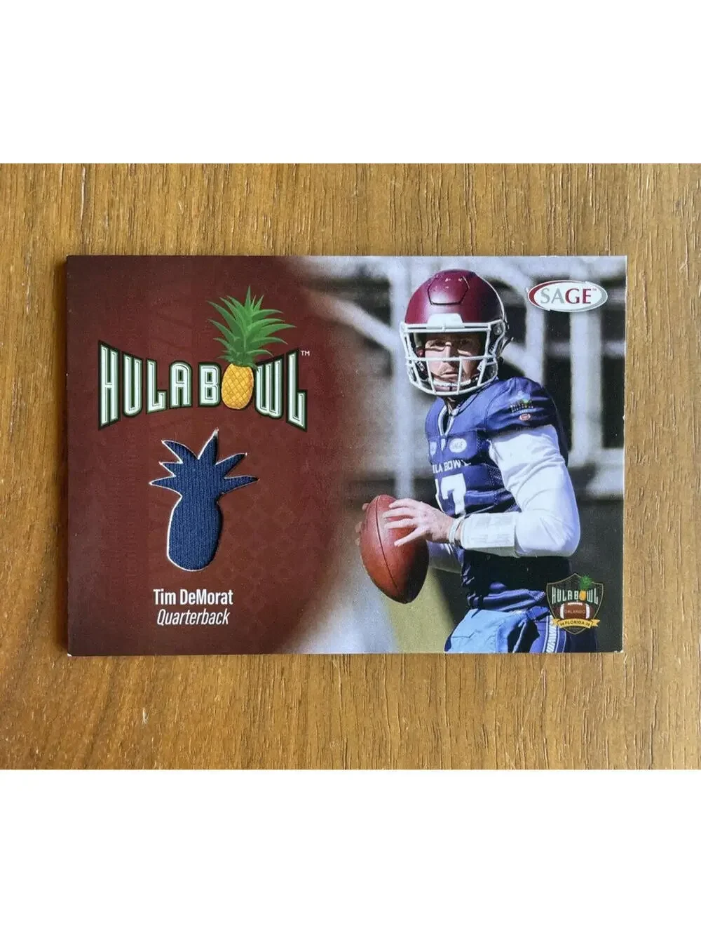2023 Sage Hula Bowl Tim DeMorat Patch Football Card #HBS-TD